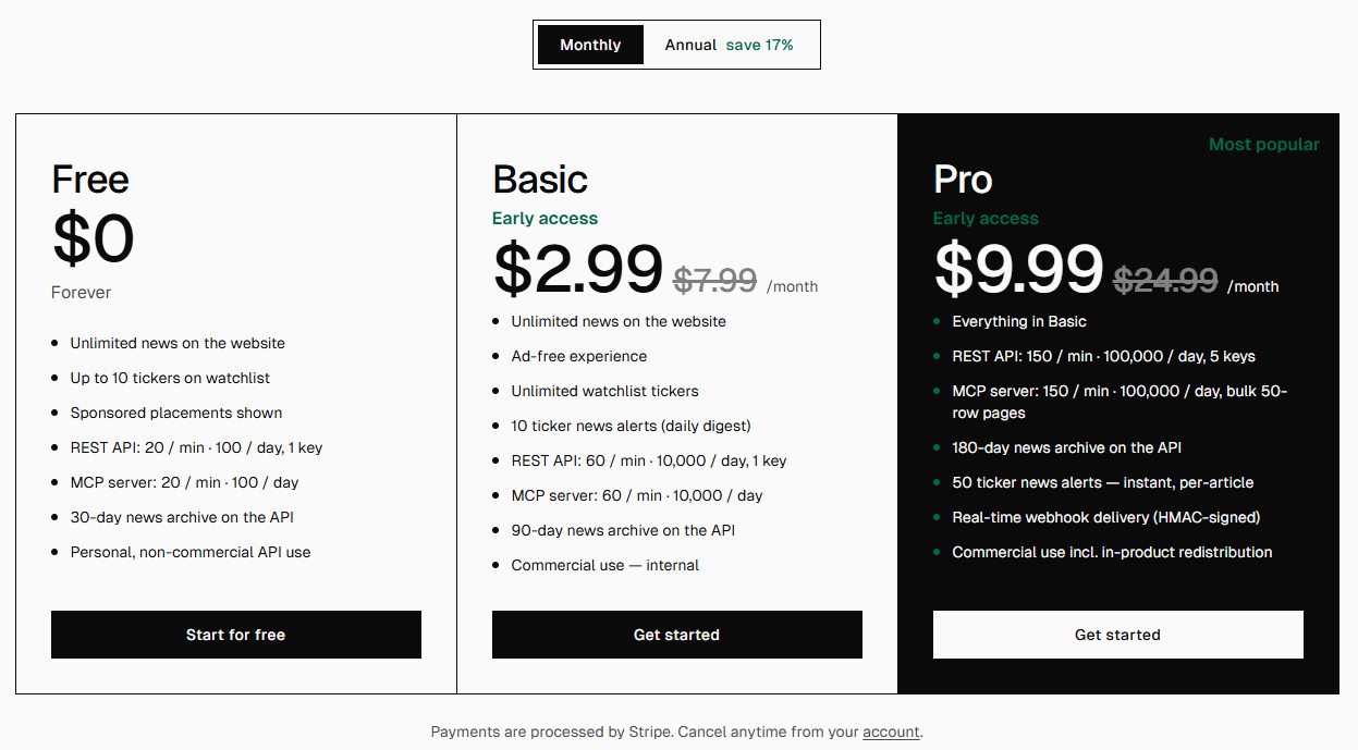 AlphaAI Pricing